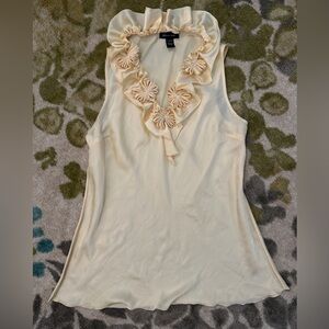 Champagne Spring Blouse with Floral Detail